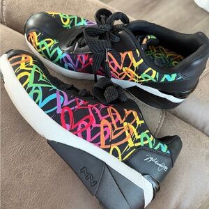 Skechers Mark Nason Sneakers Rainbow Graffiti Hearts Memory Foam Women’s 8.5